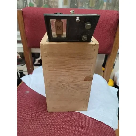 Post Office US AMERICAN eagle Combination Lockbox Wooden ANTIQUE